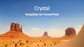  Presentation with movie - Amazing slide deck having wild west - monument valley famous movie landscape backdrop and a teal colored foreground