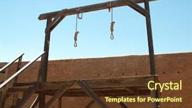  Presentation with wild wild west - Presentation theme with wild west - nooses hanging from a gallows background and a tawny brown colored foreground
