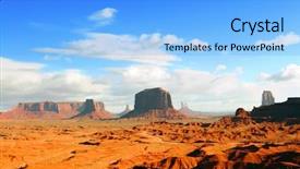  Presentation with wild wild west - Amazing PPT theme having wild west - orange landscape monument valley right backdrop and a light blue colored foreground