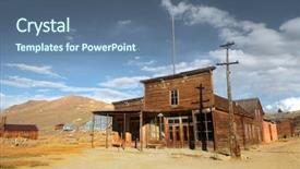  Presentation with wild wild west - Presentation having wild west - preserved historic buildings in bodie background and a ocean colored foreground