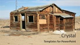  Presentation with nevada - PPT theme featuring wild west - real ghost town in nevada background and a coral colored foreground
