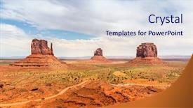  Presentation with scenic - Cool new theme with wild west - scenic sandstones landscape at monument backdrop and a sky blue colored foreground