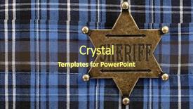  Presentation with cowboy - Beautiful slide set featuring wild west - sheriff star badge attached backdrop and a tawny brown colored foreground