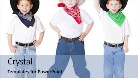  Presentation with wild wild west - Slides having wild west - three boys dressed up background and a teal colored foreground