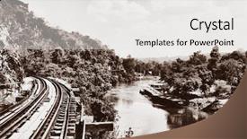  Presentation with wild wild west - Colorful PPT theme enhanced with wild west vintage train landscape backdrop and a white colored foreground