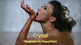  Presentation with dripping blood - Theme consisting of wild woman showing blood background and a tawny brown colored foreground