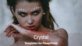  Presentation with dripping blood - Colorful presentation theme enhanced with wild woman showing blood backdrop and a tawny brown colored foreground