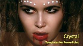  Presentation with dripping blood - Colorful presentation theme enhanced with wild woman showing blood backdrop and a tawny brown colored foreground