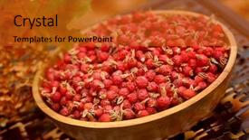  Presentation with rose hips - PPT theme featuring wildcraft - dried wild rose hips background and a  colored foreground