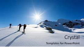  Presentation with wilderness - PPT theme consisting of wilder - ski mountaineering skimo a group background and a light blue colored foreground