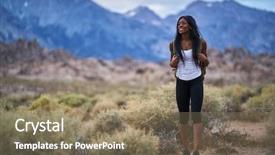  Presentation with alabama - Presentation theme having wilderness - happy female hiker at alabama background and a violet colored foreground