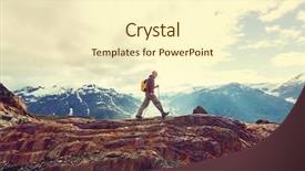  Presentation with recreation - Audience pleasing slide deck consisting of wilderness - hiking man in canadian mountains backdrop and a cream colored foreground