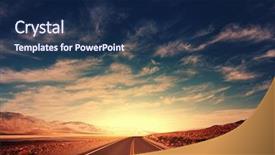  Presentation with mountains - Presentation theme enhanced with wilderness - road in mountains background and a navy blue colored foreground