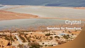  Presentation with wilderness - Audience pleasing presentation theme consisting of wilderness-of-judea-from-israel backdrop and a coral colored foreground