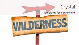  Presentation with wilderness - Audience pleasing slide deck consisting of wilderness sign isolated on white backdrop and a sky blue colored foreground