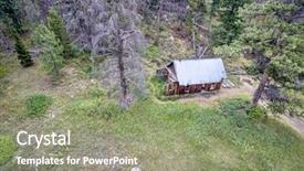  Presentation with jeep - Slide deck enhanced with wildfire - aerial view of ruins background and a coral colored foreground
