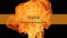  Presentation with flame - PPT theme having wildfire - burning flame on black background background and a gold colored foreground