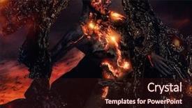  Presentation with lava - Colorful presentation theme enhanced with wildfire - creature made from lava backdrop and a wine colored foreground