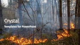  Presentation with forest fire - Presentation design having wildfire - fire in the forest background and a gray colored foreground
