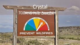  Presentation with fire warning - Audience pleasing PPT layouts consisting of wildfire - high fire danger roadside warning backdrop and a coral colored foreground