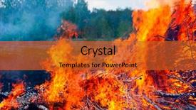  Presentation with forest fire - Presentation theme featuring wildfire - raging fire of burning forest background and a red colored foreground