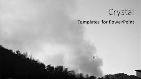  Presentation with wildfire - PPT theme featuring wildfire-in-the-forest-near background and a light gray colored foreground