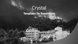  Presentation with wildfire - PPT theme featuring wildfire-in-the-forest-near background and a dark gray colored foreground