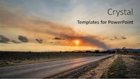  Presentation with wildfire - Presentation design having wildfire-smoke-plume-over-fort background and a soft green colored foreground