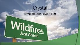  Presentation with wildfire - Colorful theme enhanced with wildfires green road sign backdrop and a light blue colored foreground