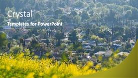  Presentation with los angeles - Beautiful presentation theme featuring wildflowers-and-suburban-streets backdrop and a seafoam green colored foreground