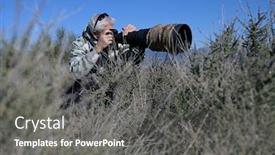  Presentation with safari - PPT theme enhanced with wildlife-photographer-on-photo-safari background and a gray colored foreground