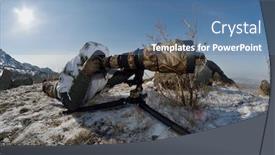  Presentation with wildlife - Audience pleasing theme consisting of wildlife-photographer-outdoor-in-cold backdrop and a teal colored foreground