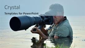  Presentation with wildlife - PPT layouts enhanced with wildlife-photographer-outdoor-standing background and a light blue colored foreground