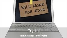  Presentation with modern food - PPT layouts enhanced with will work for food crumpled cardboard sign on screen of modern laptop computer in search for employment in recession time isolated on white background and a gray colored foreground