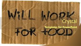  Presentation with food white - Amazing theme having will-work-for-food-crumpled backdrop and a tawny brown colored foreground