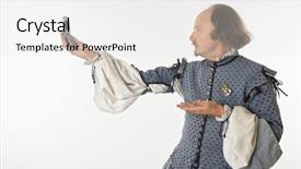 Presentation with shakespeare - Amazing presentation theme having william shakespeare in period clothing backdrop and a white colored foreground