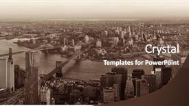  Presentation with taxi cabs new york city - Beautiful slide set featuring williamsburg - manhattan downtown sunset rooftop panorama backdrop and a tawny brown colored foreground