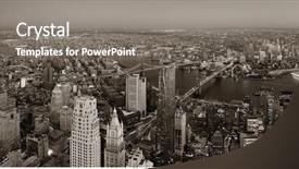  Presentation with new york city subway station - PPT layouts consisting of williamsburg - manhattan downtown sunset rooftop panorama background and a  colored foreground