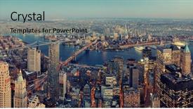  Presentation with new york city - Audience pleasing slides consisting of williamsburg - manhattan downtown sunset rooftop panorama backdrop and a mint green colored foreground