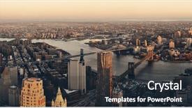  Presentation with new york city - Cool new slide set with williamsburg - manhattan downtown sunset rooftop panorama backdrop and a tawny brown colored foreground