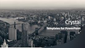  Presentation with new york city - Beautiful PPT layouts featuring williamsburg - manhattan downtown sunset rooftop panorama backdrop and a dark gray colored foreground