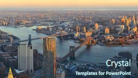  Presentation with view of toronto downtown - Audience pleasing theme consisting of williamsburg - manhattan downtown sunset rooftop view backdrop and a ocean colored foreground