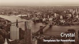  Presentation with view of toronto downtown - Audience pleasing slide deck consisting of williamsburg - manhattan downtown sunset rooftop view backdrop and a  colored foreground