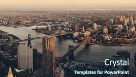  Presentation with view of toronto downtown - Beautiful slide deck featuring williamsburg - manhattan downtown sunset rooftop view backdrop and a wine colored foreground