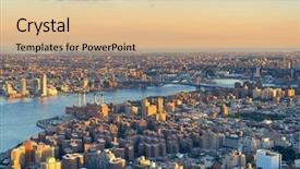  Presentation with new york city - Colorful PPT theme enhanced with williamsburg - new york city rooftop view backdrop and a  colored foreground