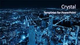  Presentation with new york night - PPT theme with williamsburg - rooftop night view of new background and a navy blue colored foreground