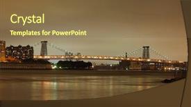  Presentation with new york night - Cool new slides with williamsburg bridge in new york backdrop and a tawny brown colored foreground