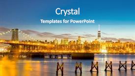  Presentation with bridge - Colorful presentation theme enhanced with williamsburg bridge with newyork mid backdrop and a teal colored foreground