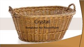  Presentation with wicker - PPT theme enhanced with willow pattern - empty wicker basket on white background and a red colored foreground