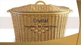  Presentation with wicker - PPT layouts featuring willow pattern - rattan wicker laundry basket isolated background and a gold colored foreground